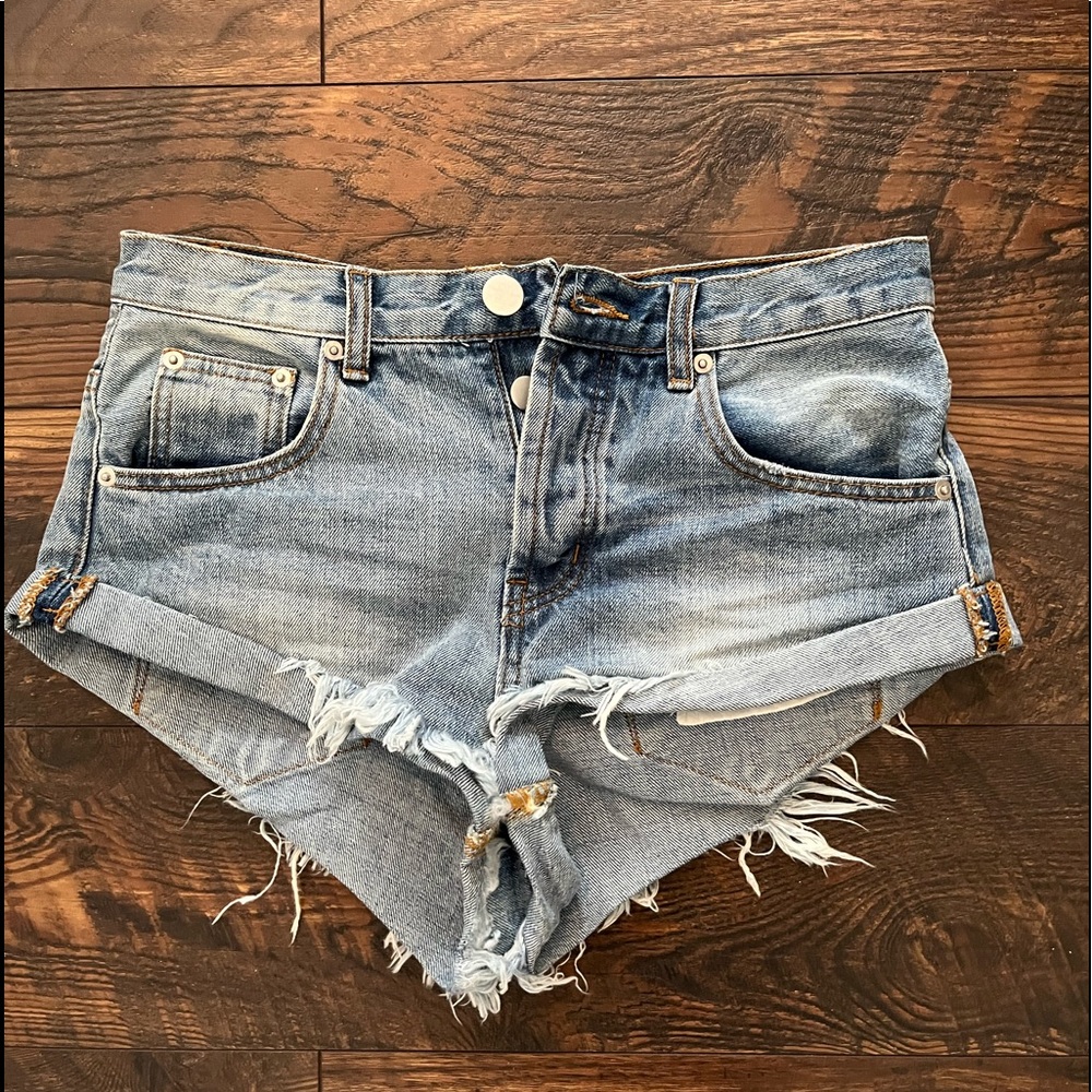 Low waisted super down jean shorts bought on Revolve